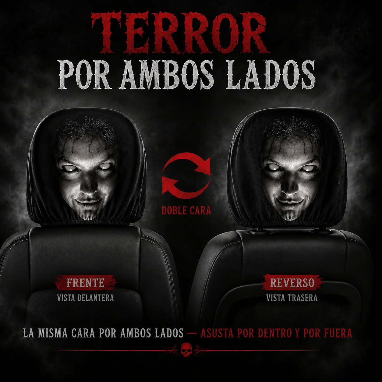 Reposacabezas del Terror Doble Cara Hiperrealista